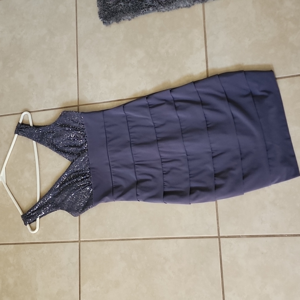 Grey dress with sequence top